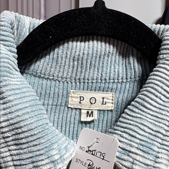 Distressed cropped corduroy jacket powder, blue - Picture 6 of 10